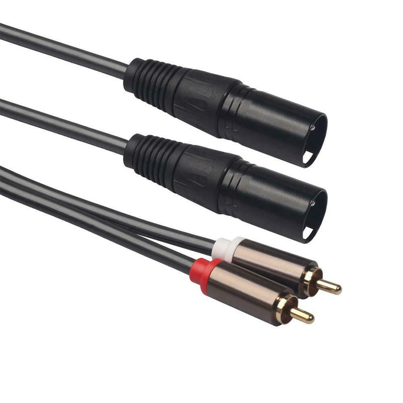 1.5m 4.9ft Dual XLR Male to Dual RCA Male Plug Audio Signal Patch Cable