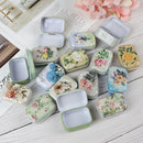 Mini Flower Tin Trinket Jewelry Coin Box Tinplate Storage Case Small Rectangu 3C