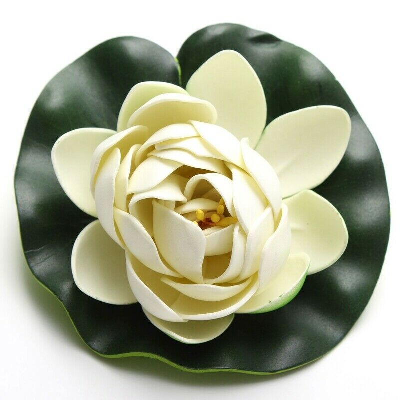 Foam Lotus Floating Water Plant Aquarium Fish Tank Garden Decor Ornament,Wh