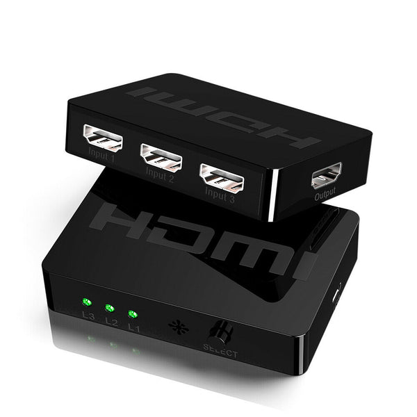 HW-HD301M 3 Port 1080P HDMI Switcher 3x1 HDMI Splitter Adapter w/Remote Control