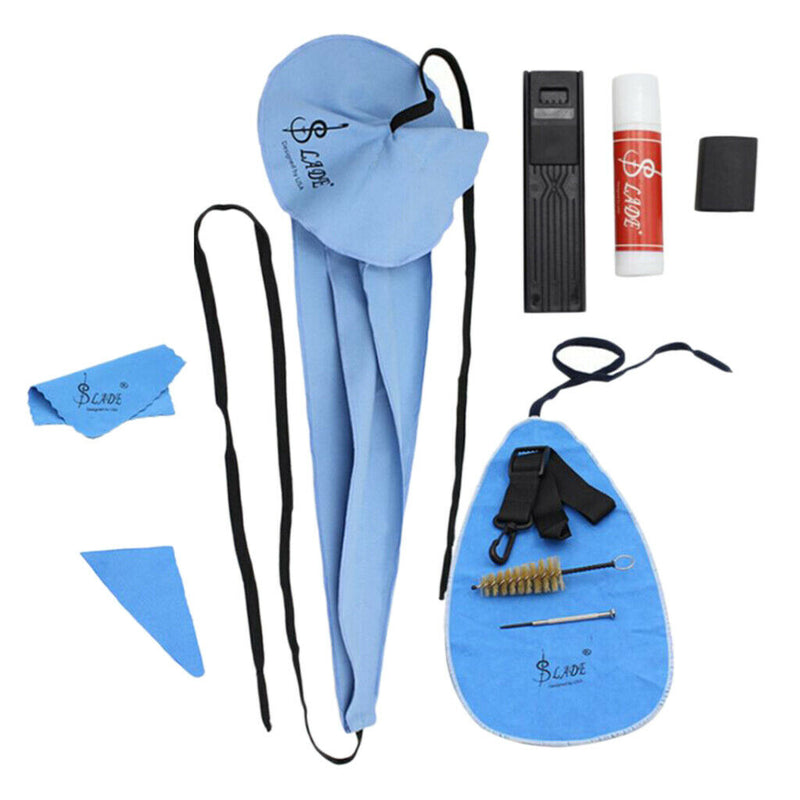 1 Set Saxophone Belt, Cork Grease, Mouthpiece Brush, Cleaning Cloth, Reed Case