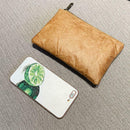 Retro Female Solid Color Clutch Women Daily Makeup Bags (Light Brown) A