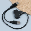 USB 2.0 to 2.5inch 22 7+15 serial ATA SATA 2.0 HDD/SSD adapter converter cable3C
