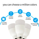 WiFi Smart Bulb Colorful LED 7W RGBW APP Alexa Google for Smart Home E27 E26 JR