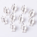 10Pcs Crystal Rhinestone Leaves Charms Pendants for DIY Jewelry Making