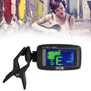 Guitar Tuner AT 200D Clip on Electric Guitar Tuner Bass Violin Ukulele Black