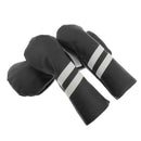 3Pack Durable Golf Wood Head Cover Waterproof Wood Driver Headcover Sleeve Black