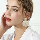 Rattan Earrings For Women Lightweight Geometric Statement Earrings Handmade