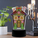 DIY Diamond Painting Gingerbread House LED Light Special Shaped Embroidery