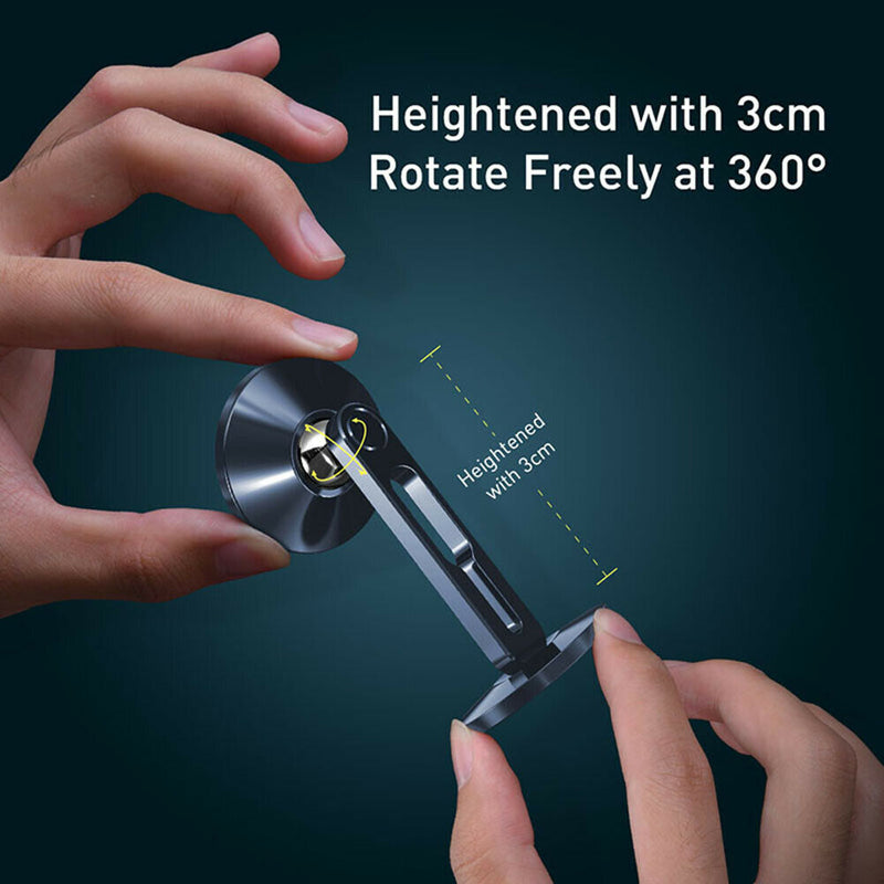Car Phone Holder Magnetic Dashboard 360 Rotation Bracket w/Hollowed Cable Clip
