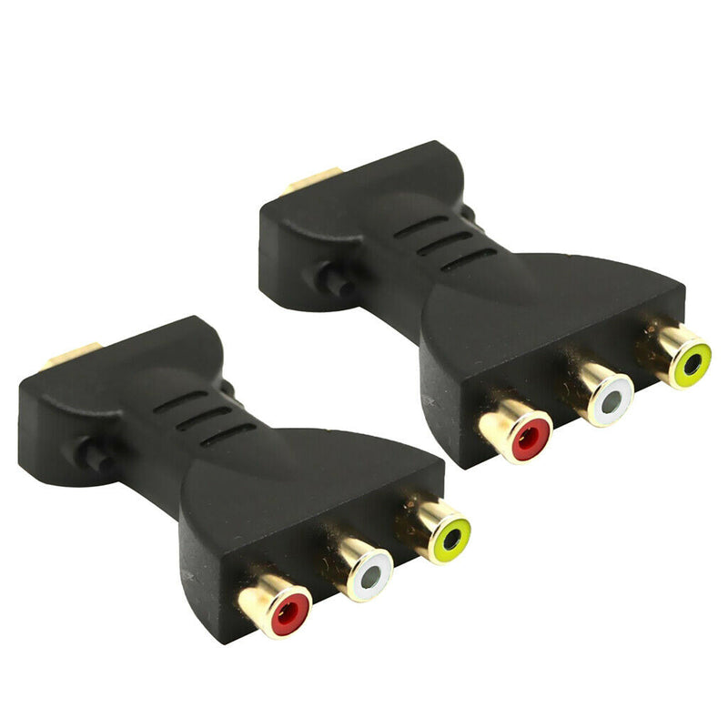 2x Composite HDMI to AV Yellow/Red/White M/F Vedio Connector DVD HD1080P