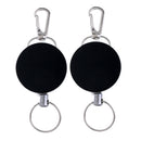 2pcs Practical Retractable Metal Wire Rope Keyring Key Chain Clip Outdoors