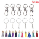 125pcs  Key Chain Ring with Chain Tassel Pendants DIY Key Ring  Jewelry Mak!E