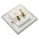SODIAL(R)Wall Socket Connection Port with 2 Jack Speaker White