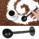 2 in 1 Measuring Coffee Scoop Spoon Tamping Black Espresso Stand Tamper LJ
