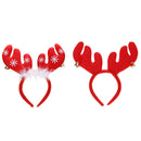 Christmas Bell Feather Decorations Antlers Christmas Headband Party (Red)