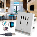 3.4A 6 Port USB Wall Outlet Charger Power Socket Receptacle Plate Panel Switch