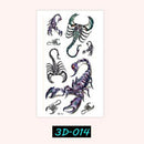 2 Sheet Grey Scorpion Design Temporary Waterproof Tattoos Stickers Bod dsf