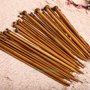 36Pcs 18Sizes Carbonized Bamboo Knitting Needles Single Smooth Crochet Knit Tool