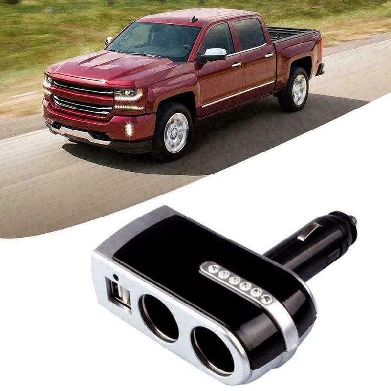 Dual USB 2 Way Car Cigarette Lighter Socket Splitter Charger Adapter New DC U0F9