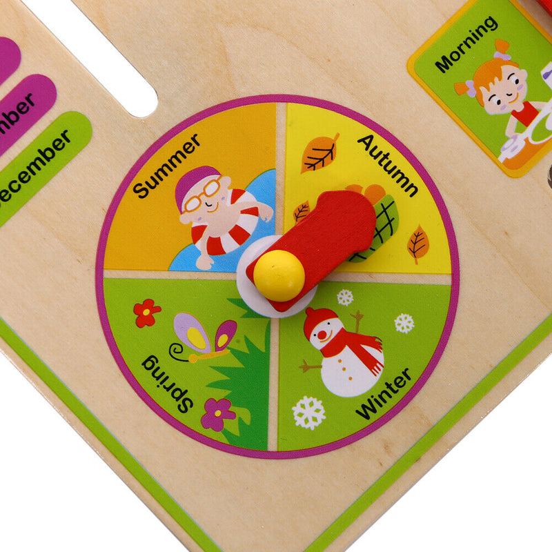 Cognitive Calendar Clock Multifunction Siding Early Education Toys
