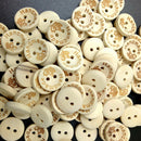 100x 20mm 2 Holes with Butterfly Round Wooden Buttons Sewing Scrapbooking