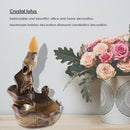 Ceramic Backflow Incense Burner Cones Lotus Leaf Fragrant Smog Home Decor