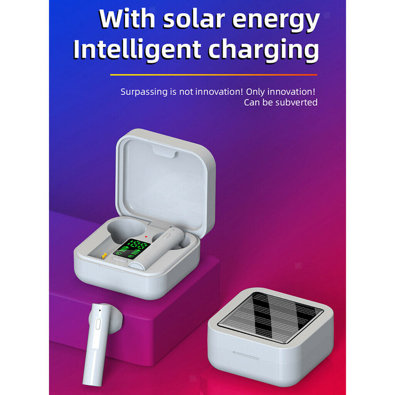 Solar Charging Bluetooth 5.0 Wireless Earbuds, TWS in-Ear Earphones with