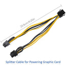 PCI Express Power Splitter Cable 6-pin to 2x6+2-pin(6-pin/8-pin)18 AWG