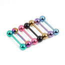 New 7Pcs 14G 316L Surgical Steel Barbell Bar Tongue Ring Stud Piercing Pin