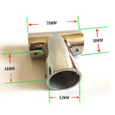 Marine Boat Yacht 316 Stainless Steel Handrail 3 Way Tee 1.26 Inch 32mm Tube