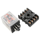 MK2P-I Clear Shell DPDT AC220V Coil Power Relay Socket Base L9U2