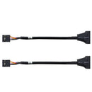 2 pcs USB 3.0 9-pin Header Male to USB 2.0 20-pin Female Adapter Cable for PC