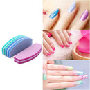 20pcs Sponge Nail Art File UV Gel Polish Half Moon Manicure Sanding Buffer Block