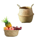 20cm Seagrass Wicker Basket Foldable Plant Pot Nursery Laundry Storage Bag Decor