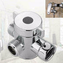 3-Way Bathroom Chrome Diverter T-adapter Valve For Shower Arm Mounted O3L4 P3U6
