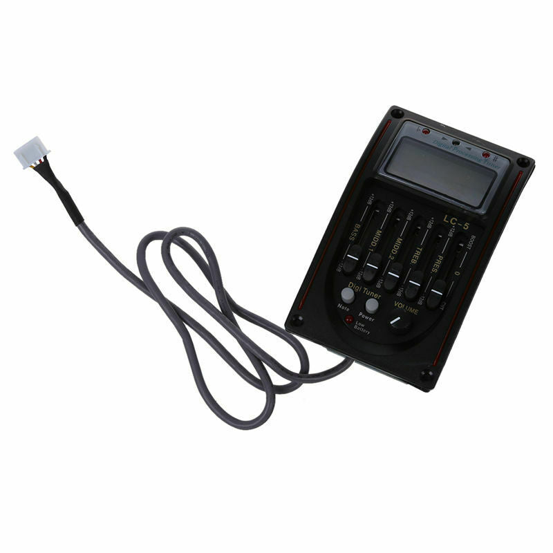 Acoustic 5-Band EQ Equalizer Guitar Preamp Piezo Pickup LCD Tuner