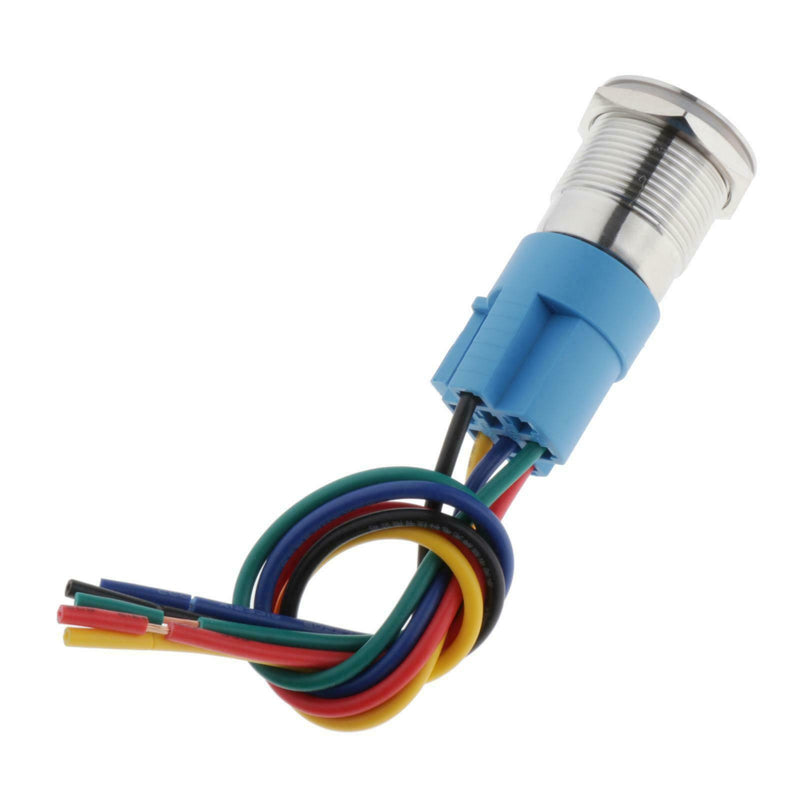 19mm 12V Car Fire Missiles Push Button Switch Blue LED Momentary Switch Button