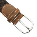 Unisex Men Women Stretch Braided Elastic Leather Buckle Belt Waistband coff
