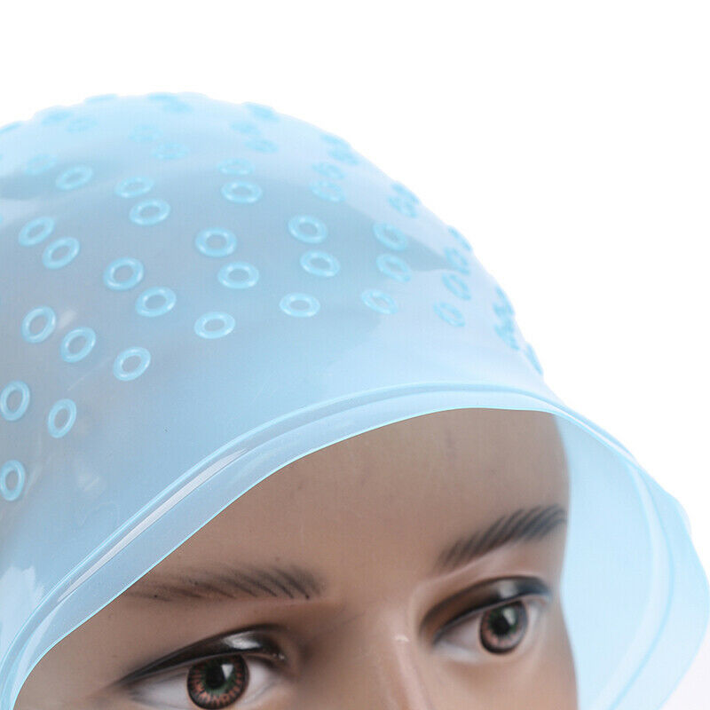 Silicone Hair Styling Coloring Cap + Hook Needle Color Dye Highlighting Dy Ew