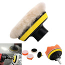 Gross Buffer Waxing Pad Kit +Drill Adapter For Car Shell Window Light Polisher