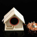 1pcs Natural Wooden Bird Feeding House, Bird Nesting Box + 1pc Hand Woven Bird