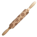 Wood Christmas Gift Embossed Rolling Pins Embossing Baking Cookies Tool
