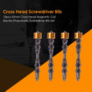 10pcs 65mm Cross Head Magnetic Coil Electric/Pneumatic Screwdriver Bits Set