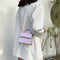 Women Mini Shoulder Bag Alligator PU Tote Chain Crossbody Pouch (Purple)
