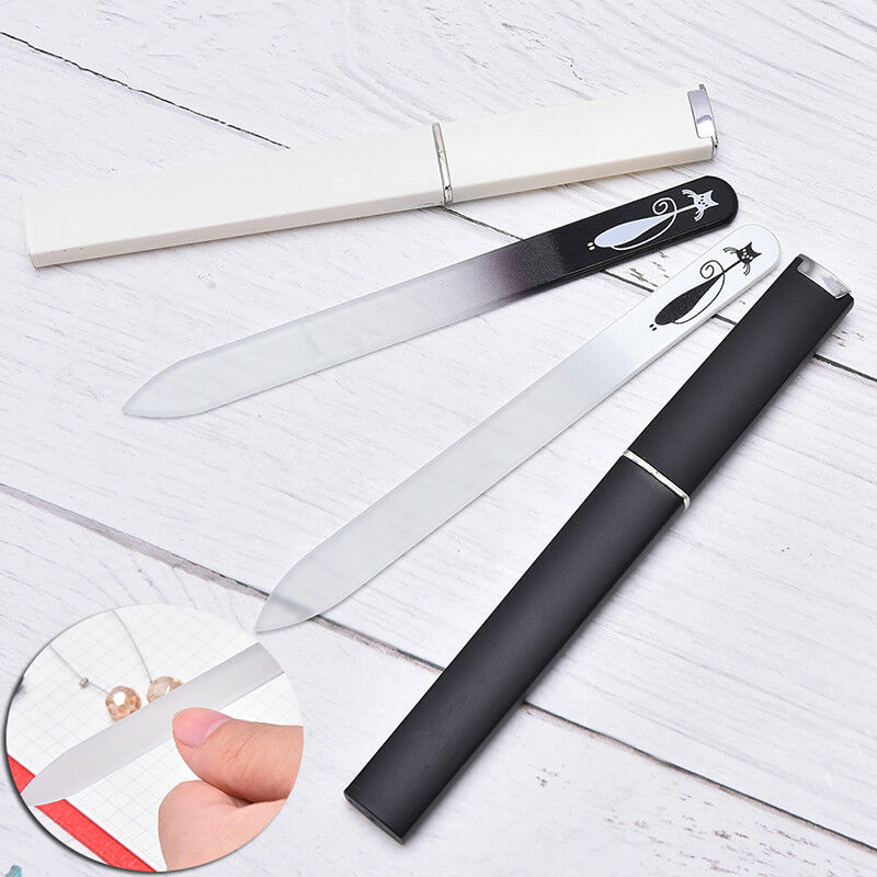 2pcsset Durable Glass NailFile Manicure Polishing Buffer Sanding NailArtToolJ Gw