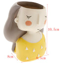 2Pcs Mini Ceramic Plants Pot Flower Vase Planter Container for Bonsai with Cute