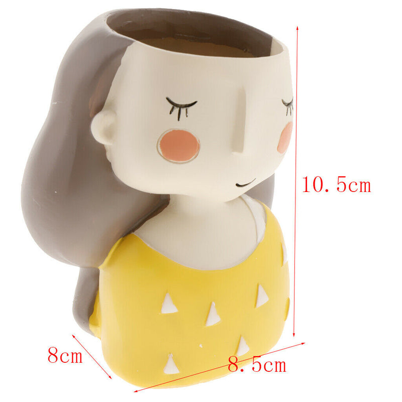 2Pcs Mini Ceramic Plants Pot Flower Vase Planter Container for Bonsai with Cute