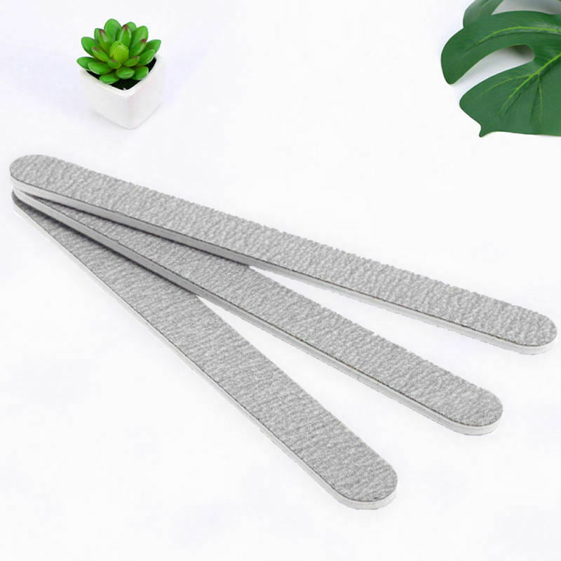 50 x Nail Files 100/180 Grey Round Double Side Grit Nail Art Tools Manicure