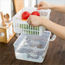 Plastic Refrigerator Fruit Vegetable Container Box and Drain Washing Basket